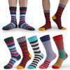 5Pairs Colorful Striped Men Long Socks Fun Novelty Cotton Dress Socks Comfy Breathable Crew Socks for Men
