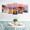 5 panneaux sans cadre impression italienne ville peintures à lhuile sur toile mur photo pour salon décoration