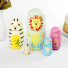 5pcs / ensemble matryoshka animaux en bois poupée russe poupées gigognes noël enfants cadeau décorations
