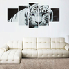 5pcs / set art moderne peinture à lhuile de peinture sur toile dimpression tigre papier peint sticker mural dé