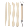 5pcs / set En Bois Polymère Argile Outils Argile Sculpting Outil Multi-fonctionnel Sculpture Céramique Outils Poterie Ou