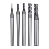 5pcs 1-5mm carbure monobloc fraise droite 4 flûte fraiseuse CNC outil noir