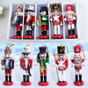 5pcs 12cm bois casque-noix soldat artisanat noyer marionnettes décorations de noël cadeau