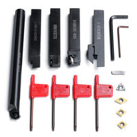 5pcs 16mm queue porte outil de tournage porte-outils ennuyeux outils CNC ensemble avec carbure inserts et clés