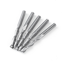 5pcs 1/8 pouce 2 flûte Fraises en carbure 3.175mm Spirale Routeur Bits Fin Fraise Ensemble CNC Outil