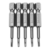 5pcs Δ2.0 50mm 1/4 pouce Hex magnétique Triangle Tournevis bits