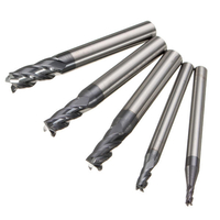 5pcs 2/3/4/5 / 6mm 4 flûte coupe-fraise en bout de tungstène