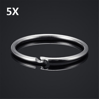 5Pcs 35mm EDC Acier inoxydable Porte-clés Porte-clés