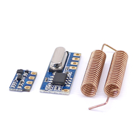 5pcs 433MHz Kit émetteur-récepteur sans fil Mini module émetteur-récepteur RF + 10PCS Antennes à ressort OPEN-SMART pour