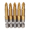 5pcs 50mm titane enduit 1/4 pouce tige hexagonale PH2 magnétique anti glissement tournevis électrique peu mis