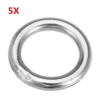 5Pcs 5x30mm 304 en acier inoxydable rond O Ring soudé Marine Rigging Strapping Hardware