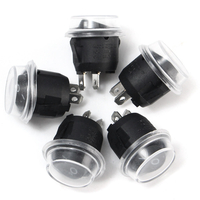 5pcs 6A / 250V 10A / 125V ON-OFF SPST Bouton rond Rocker switch manteau imperméable 2-PIN