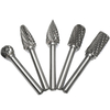 5pcs 6mm tige de carbure de tungstène Burrs 12mm tête rotative Cutter gravure Bits Set
