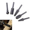 5pcs 6mm tige en acier au carbone fichier rotatif bavure ensemble sculpture sur bois râpe forets outil
