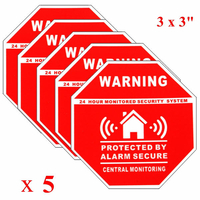 5pcs alarme maison autocollants de sécurité décalques panneaux pour portes fenêtres