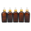 5Pcs Ambre Verre Liquide Pipette Bouteilles De Parfum Huile Essentielle Bouteille De Toner Réutilisable Bouteille