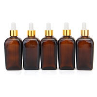 5Pcs Ambre Verre Liquide Pipette Bouteilles De Parfum Huile Essentielle Bouteille De Toner Réutilisable Bouteille