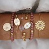 5Pcs Bohème Or Acrylique Bracelets Perlés Vintage Multicouche Charme Bracelet