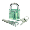 5pcs déverrouillage serrure Pick Set + Transparent pratique cadenas 5 couleurs en option