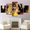 5pcs ensemble loup moderne peinture sur toile peintures murales Art Art Home Decor sans cadre