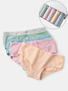 5Pcs Femmes Coton Solide Bowknot Couleur Culotte Taille Moyenne