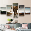 5pcs grand abstrait éléphant imprimer Art photo accueil peintures de décoration murale sans cadre pour les décorations d