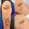 5Pcs Halloween tatouage autocollants méchants Film Make Up Fake Scars Looks Hurt