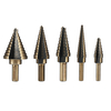 5pcs HSS Step Cone Drill Bit Set Cutter de trou en acier à grande vitesse