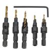 5pcs le titane a enduit la jambe de sort de 1/4 pouce de jeu de forets de foreuse fraisée le changement rapide woodworki