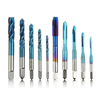5Pcs M3-M8 Foret de taraudage à vis droite ou en spirale ensemble bleu Nano Robinet de machine à revêtement métrique For