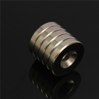 5pcs N50 20mmx4mm Forte Rond Aimants À Bague Fraisée 5mm Trou Terre Rare Néodyme Aimants