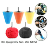 5pcs polissage mousse éponge polissage cône balle polissage pad moyeu de roue de voiture nettoyant éponge de polissage e