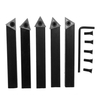 5Pcs Porte-outil à tournage indexable de 1/4 pouce avec insert de carbure