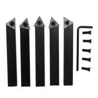 5Pcs Porte-outil à tournage indexable de 1/4 pouce avec insert de carbure