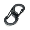 5pcs S forme en plastique en acier anti-vol mousqueton porte-clés crochet Clip EDC outil noir