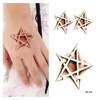 5Pcs Stickers de tatouage de Halloween Make Up Mysterious Five Pointed Star Puncture