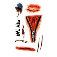 5Pcs Stickers de tatouage malicieux en Halloween Make Up Fake Scars Tridimensionnel Waterproof