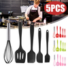 5pcs ustensiles de cuisine en silicone ustensiles de cuisine ensemble batteur à oeufs cuillère spatule outils