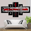 5 PCS Résumé Wall Art Rouge Noir Gris Moderne Toile Peintures Accueil Décorations