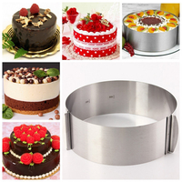 6 à 12 pouces en acier inoxydable réglable gâteau mousse anneau moule de cuisson