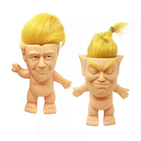 6 * 9 * 10cm épais cheveux jaunes deux types de style échapper à la colle Troll poupée pour jouet dévent