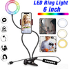 6 `` RVB LED Anneau Lumière Pince Caméra Téléphone Portable Téléphone Webcam Titulaire Diffusion En Direct
