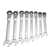 6-13mm 180 Clé à engrenage à cliquet à tête flexible Clé à clé en chrome vanadium