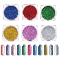 6 couleurs paillettes arc-en-ciel nail art poudre brillant magique décoration poussière pigment