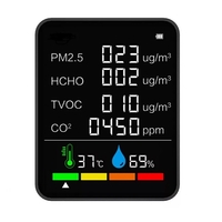 6 en 1 PM2.5 CO2 TVOC HCHO testeur Portable numérique température et humidité testeur moniteur de qualité de lair