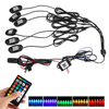 6-en-1 RGB LED Rock Light Fender Underbody Atmosphere Lamp Remote bluetooth APP