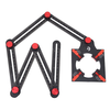 6 Folding Aluminum Alloy Ruler Multi-Angle Measurement Tool Tile Positioning Hole Opener Mold Template Construction Rule