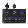 6 Gang 12V panneau de commutation chargeur USB marche-arrêt bascule à bascule pour bateau de voiture Marine
