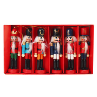 6 pcs 12 cm Casse-Noisette Poupée Soldat Ornements De Noël Cadeaux De Noël Décorations