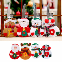 6 PCS Noël Santa Claus Vaisselle Titulaire Poche Xmas Dîner Couverts Sac Décor
